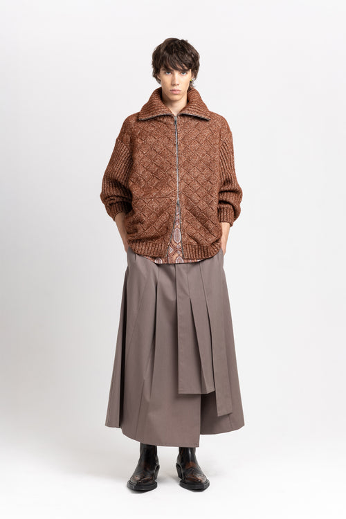 Toffee brown merino blend unisex chunky cardigan