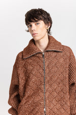Toffee brown merino blend unisex chunky cardigan