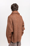 Toffee brown merino blend unisex chunky cardigan