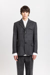 Grey & green striped flannel tailored jacket