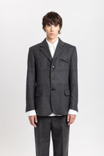 Grey & green striped flannel tailored jacket