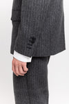 Grey & green striped flannel tailored jacket
