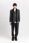 Grey & green striped flannel tailored jacket