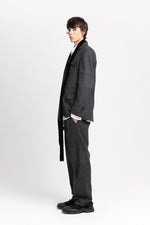 Grey & green striped flannel tailored jacket