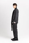Grey & green striped flannel tailored pants