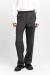 Grey & green striped flannel tailored pants