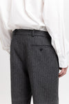 Grey & green striped flannel tailored pants