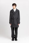 Grey & green striped flannel short coat