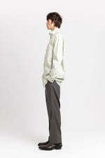 Pale sage sateen cotton poplin long shirt