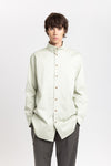 Pale sage sateen cotton poplin long shirt