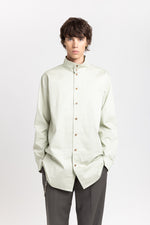 Pale sage sateen cotton poplin long shirt
