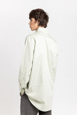 Pale sage sateen cotton poplin long shirt