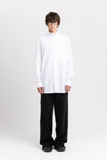 White luxury poplin long shirt