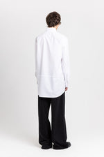 White luxury poplin long shirt