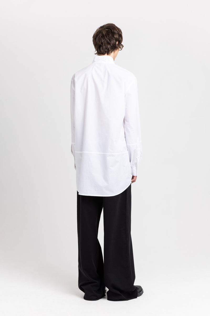White luxury poplin long shirt