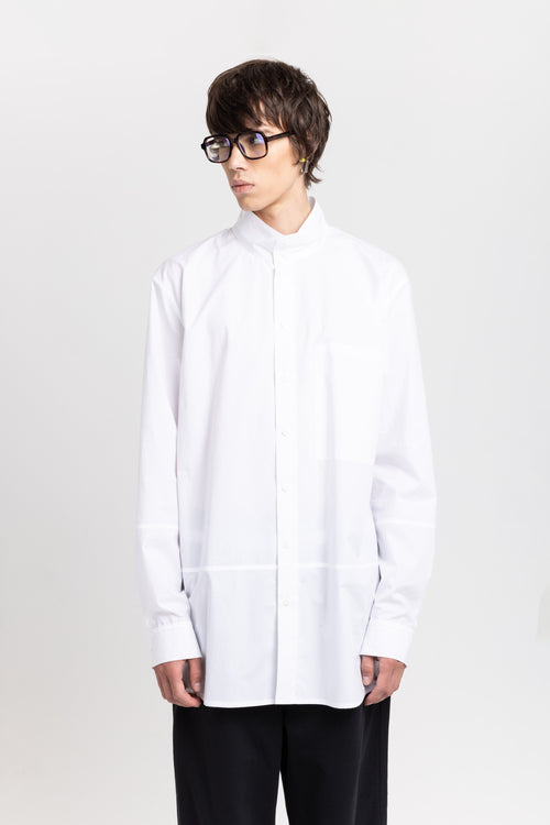 White luxury poplin long shirt