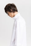 White luxury poplin long shirt