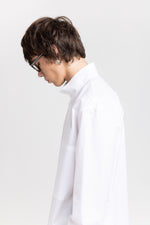 White luxury poplin long shirt