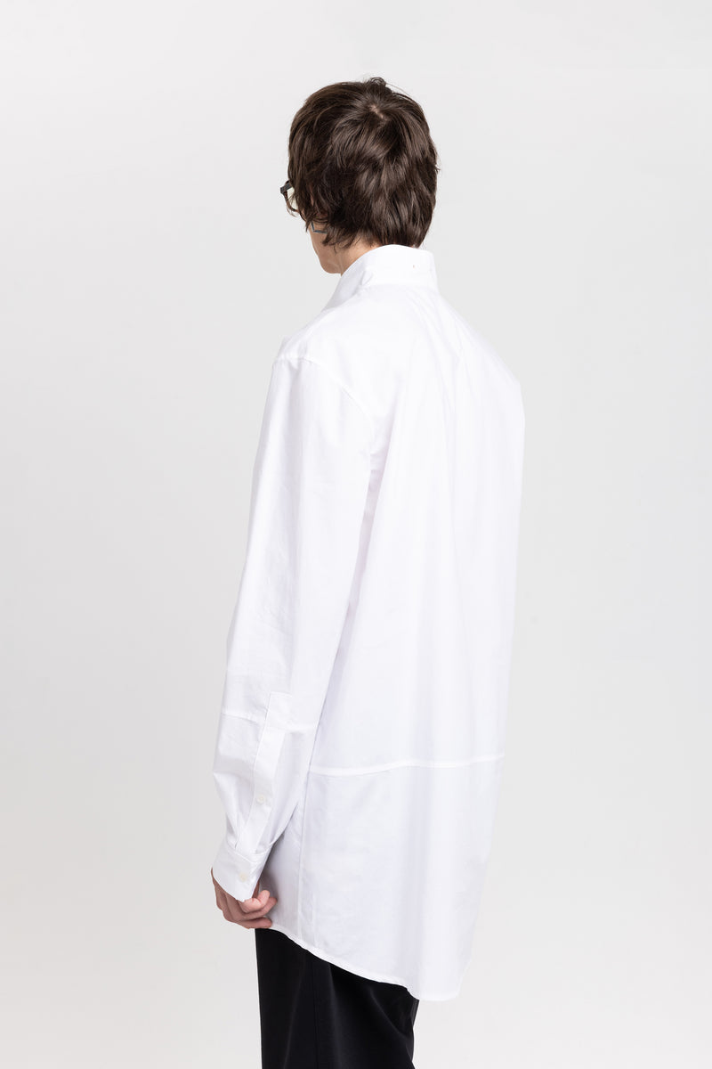 White luxury poplin long shirt