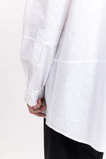 White luxury poplin long shirt