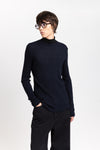 Navy & Black thin wool jersey rollneck