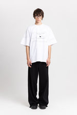 Solid cotton jersey unisex t-shirt with embroidery