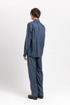 Spruce blue pinstripe soft wool relaxed shirt