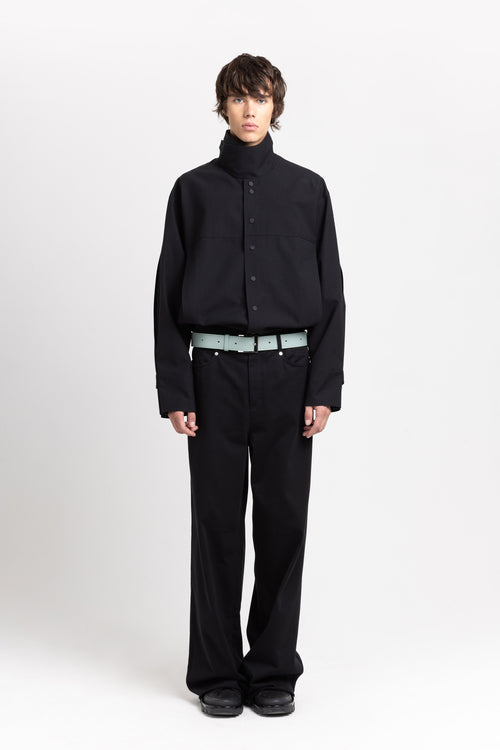 Black mackintosh wool unisex urban jacket