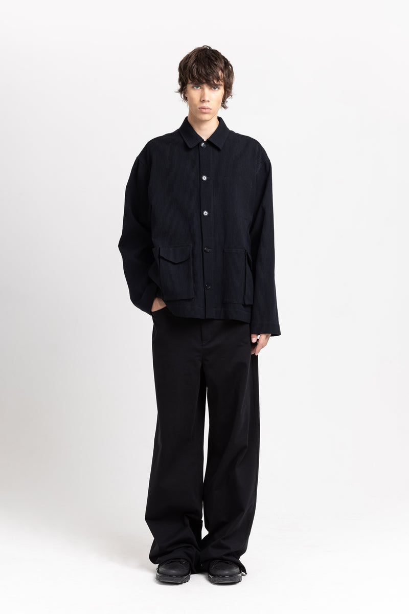 Dark blue & black corded cotton blend jacket