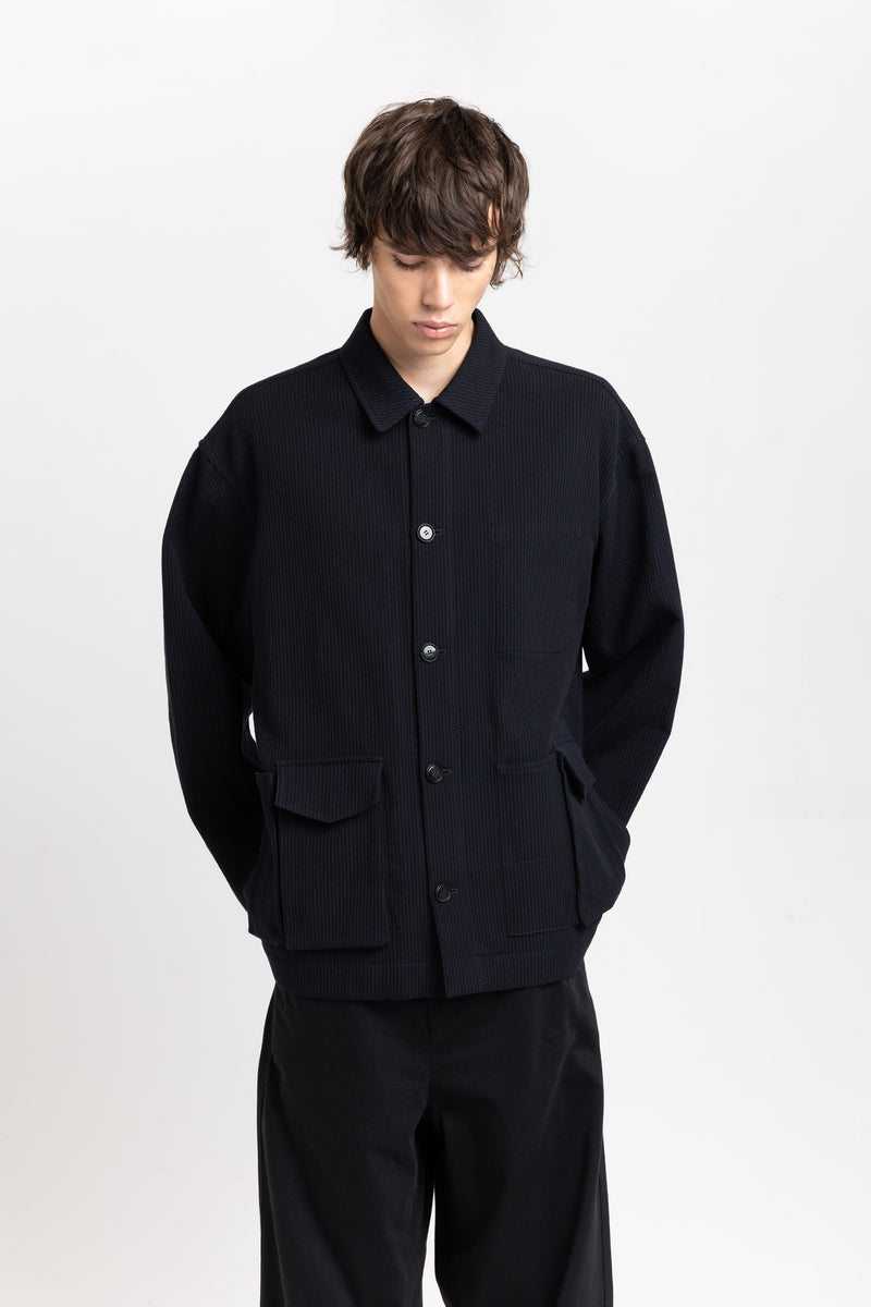 Dark blue & black corded cotton blend jacket