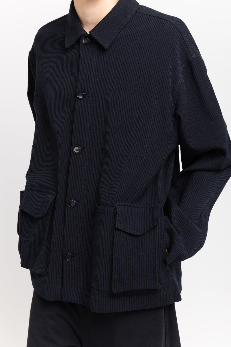 Dark blue & black corded cotton blend jacket