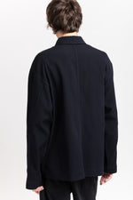 Dark blue & black corded cotton blend jacket
