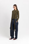 Indigo blue soft touch denim bow leg jeans