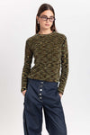 Green mix long sleeve top