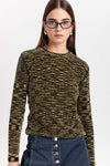 Green mix long sleeve top