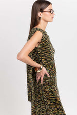 Green mix dress with cutouts