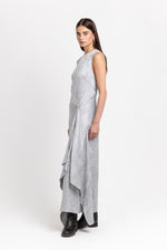 Silver waffle texture sleeveless dress
