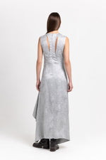 Silver waffle texture sleeveless dress