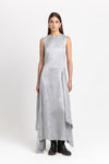 Silver waffle texture sleeveless dress
