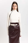 Natural soft cotton rib rollneck