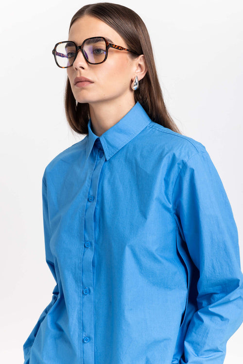 Cobalt blue luxury poplin regular fit shirt