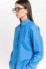 Cobalt blue luxury poplin regular fit shirt