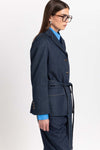 Indigo blue soft touch denim tailored jacket