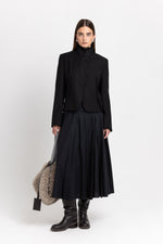Black poplin voluminous skirt