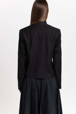 Black herringbone suiting jacket
