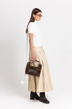 Butter beige crinkle effect voluminous skirt