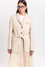 Light beige alpaca wool tailored jacket