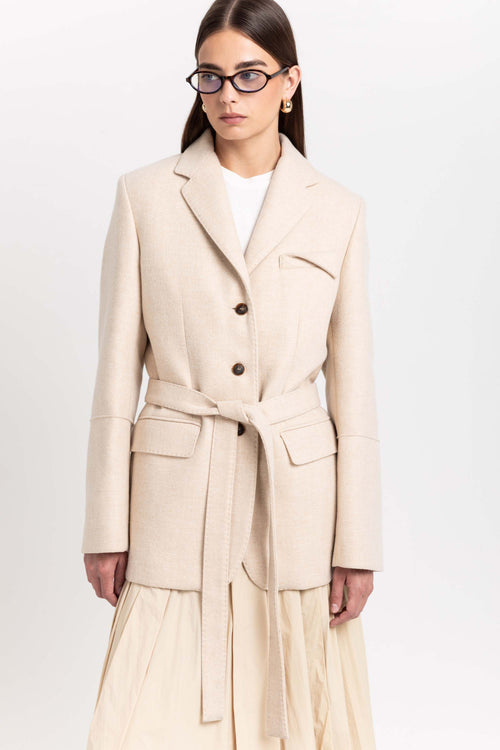 Light beige alpaca wool tailored jacket