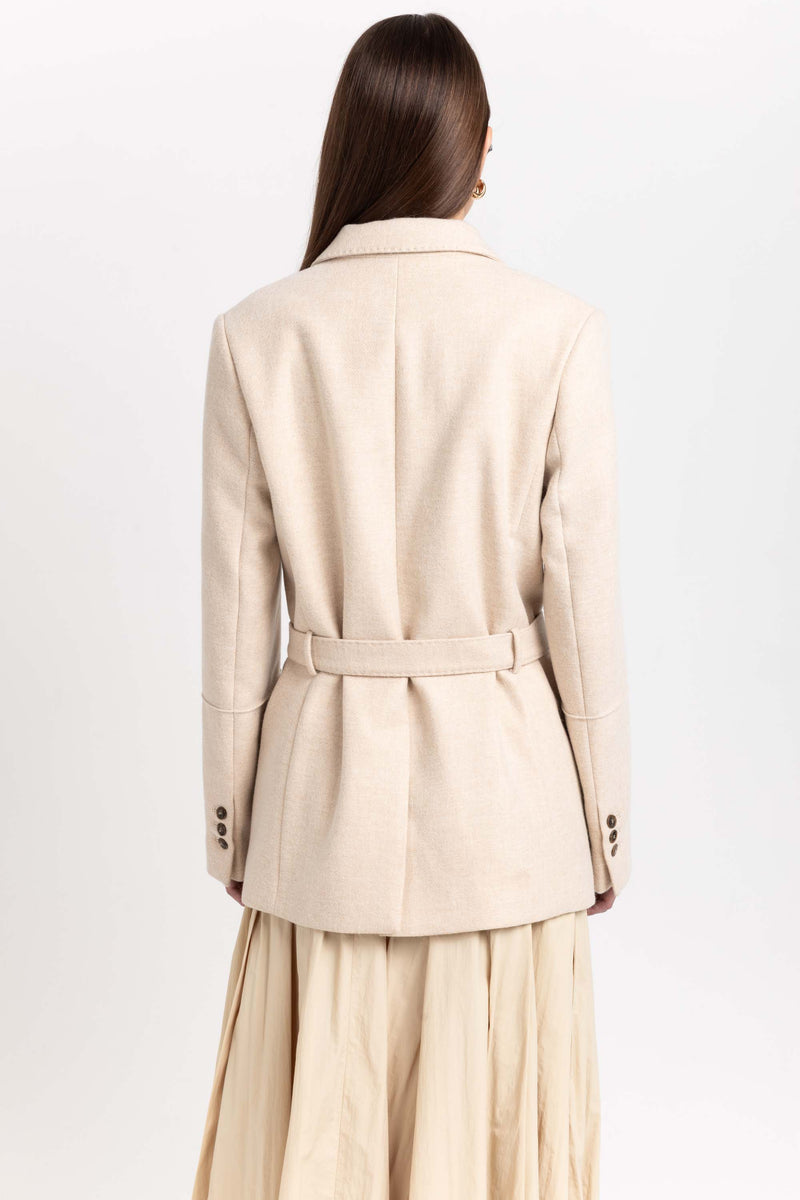 Light beige alpaca wool tailored jacket