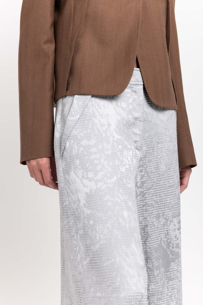 Silver textured fluid shorts
